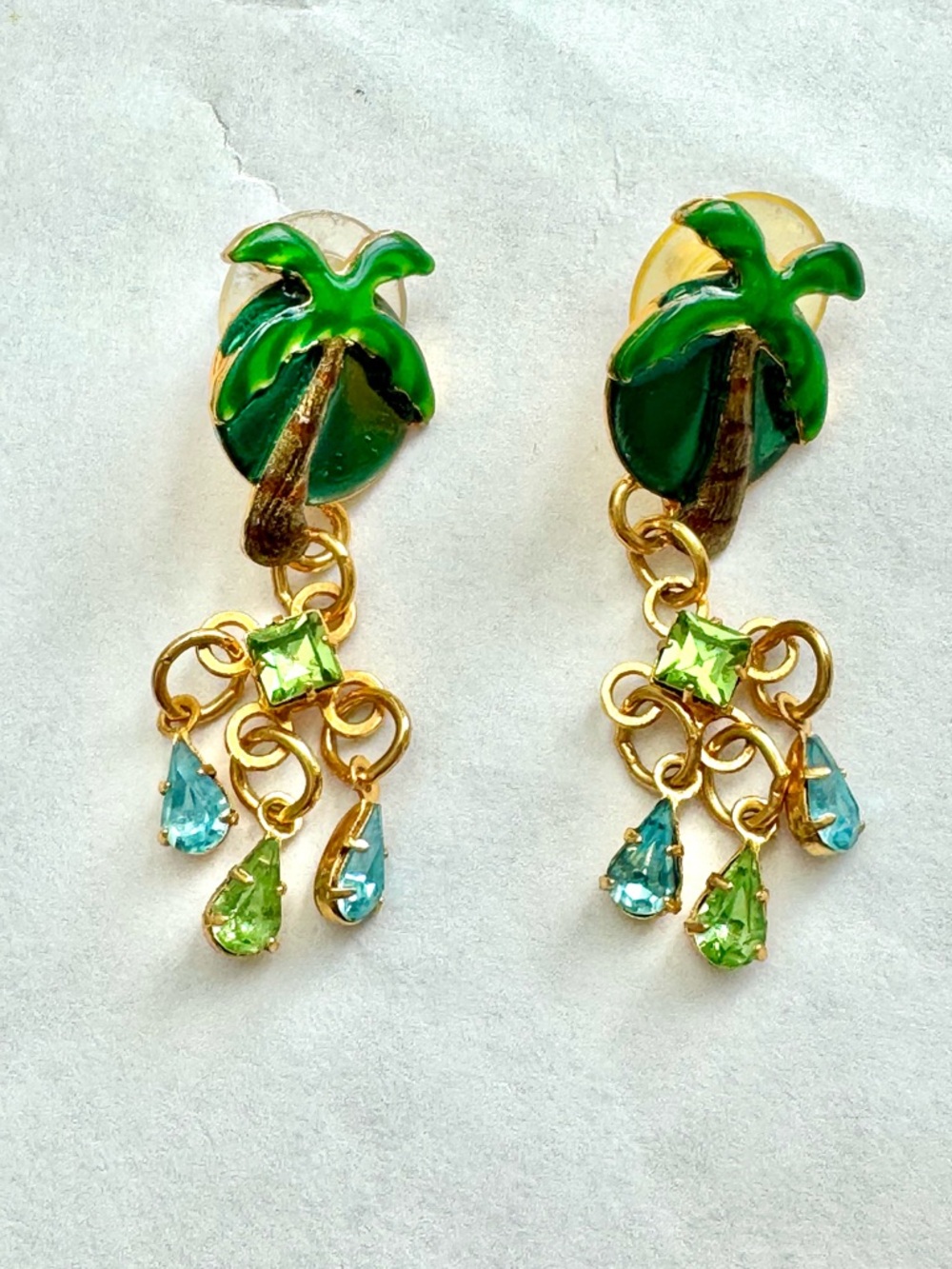 Lunch At The Ritz Rare Vintage Palm Tree Earrings
